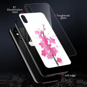Vennus Magic Case Design 1 - силиконов (TPU) калъф със стъклен гръб за iPhone XS Max (бял) 2
