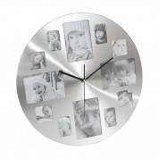 Platinet Memory Clock - стенен часовник с фоторамка за 12 снимки (сив)