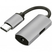 Platinet Multimedia Adapter USB-C to USB-C and 3.5mm - пасивен адаптер USB-C към USB-C и 3.5 мм. аудио жак (сребрист)