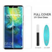 Nano Liquid UV Full Glue Tempered Glass - стъклено защитно покритие с течно лепило и UV лампа за дисплея на Huawei P30 (прозрачен)