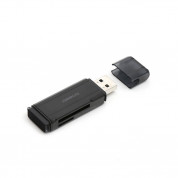 Omega Card Reader microSDHC USB 3.0 - четец за SD и microSD карти с USB 3.0 за компютри и лаптопи (черен)