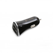 Platinet Car Charger 2 x USB 3.4A with MicroUSB Cable 1m (black)
