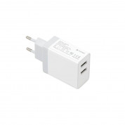 Platinet Wall Charger 2 x USB 3.4A + microUSB cable 1m - захранване за ел. мрежа 3.4A с два USB изхода и microUSB кабел (бял) 