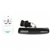 Omega Travel Set (Power Adaptor And Scale) - комплект теглилка и USB захранване за пътуване за цял свят (бял) 