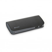 Platinet Power Bank Leather 11000 mAh - външна батерия с 2 USB изходa за таблети и смартфони (черен)