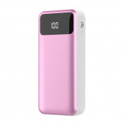 Platinet Power Bank 10000 mAh Polymer LCD - външна батерия с 2 USB изходa за таблети и смартфони (розов)