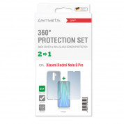 4smarts 360° Protection Set - тънък силиконов кейс и стъклено защитно покритие за дисплея на Xiaomi Redmi Note 8 Pro (прозрачен) 1