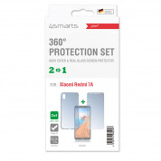 4smarts 360° Protection Set - тънък силиконов кейс и стъклено защитно покритие за дисплея на Xiaomi Redmi 7A (прозрачен) 1