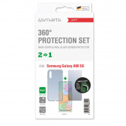 4smarts 360° Protection Set - тънък силиконов кейс и стъклено защитно покритие за дисплея на Samsung Galaxy A90 5G (прозрачен) 1