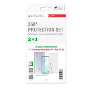 4smarts 360° Premium Protection Set UltraSonix - тънък силиконов кейс и стъклено защитно покритие за дисплея на Samusg Galaxy Note 10 Plus, Note 10 Plus 5G (прозрачен) 1