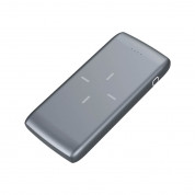 Platinet Power Bank 10000 mAh QI Wireless Charging - външна батерия с безжично зареждане и 2 USB изходa за таблети и смартфони (сив)