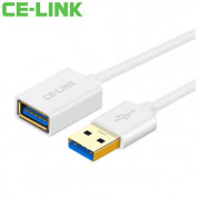 CE-Link USB 3.0 Extension Cable - удължителен USB кабел (50 см) (бял)