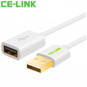 CE-Link USB 2.0 Extension Cable - удължителен USB кабел (50 см) (бял)
