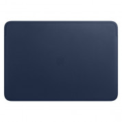 Apple Leather Sleeve - оригинален кожен калъф, тип джоб за MacBook Pro 16 (тъмносин)