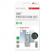 4smarts 360° Protection Set - тънък силиконов кейс и стъклено защитно покритие за дисплея на Google Pixel 4 (прозрачен) 1