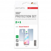 4smarts 360° Protection Set - тънък силиконов кейс и стъклено защитно покритие за дисплея на Xiaomi Redmi 8 (прозрачен) 1
