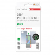 4smarts 360° Protection Set - тънък силиконов кейс и стъклено защитно покритие за дисплея на Google Pixel 4 XL (прозрачен) 1