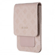 Guess Wallet Universal Phone Bag - кожена чанта (портфейл) с презрамка (розов) 