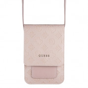 Guess Wallet Universal Phone Bag - кожена чанта (портфейл) с презрамка (розов)  2