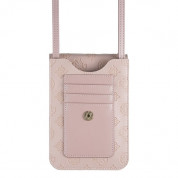 Guess Wallet Universal Phone Bag - кожена чанта (портфейл) с презрамка (розов)  3