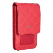 Guess Wallet Universal Phone Bag - кожена чанта (портфейл) с презрамка (червен)  1