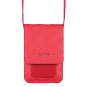 Guess Wallet Universal Phone Bag - кожена чанта (портфейл) с презрамка (червен)  2