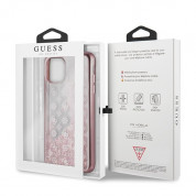 Guess Peony Liquid Glitter Case - дизайнерски кейс с висока защита за iPhone 11 Pro Max (розов) 6