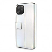 Guess Iridescent  Booktype Case - дизайнерски кожен калъф, тип портфейл за iPhone 11 Pro Max (сребрист) 4