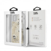 Karl Lagerfeld Glitter Floatting Charms Case - дизайнерски кейс с висока защита за iPhone 11 Pro Max (златист) 6