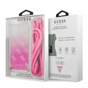 Guess Gradient Case With Strap - дизайнерски кейс с висока защита и връзка за носене за iPhone 11 Pro (розов) 3