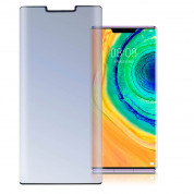 4smarts Second Glass Colour Frame Case Friendly - калено стъклено защитно покритие с извити ръбове за Huawei Mate 30 Pro, Mate 30 Pro 5G (черен-прозрачен)