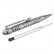 4smarts 2in1 Ballpoint Pen with Glass Breaker Profile Handle - алуминиев химикал с остър връх за чупене на стъклото на автомобил (сив) 1