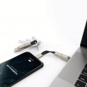 Vonmahlen High Five Signature 5in1 Charging Cable - универсален алуминиев USB кабел с Lightning, USB-C и microUSB конектори (10 см) (сив) 2