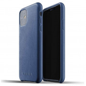 Mujjo Full Leather Case - кожен (естествена кожа) кейс за iPhone 11 (син)