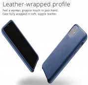 Mujjo Full Leather Case - кожен (естествена кожа) кейс за iPhone 11 (син) 5