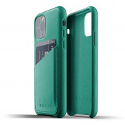 Mujjo Leather Wallet Case - кожен (естествена кожа) кейс с джоб за кредитна карта за iPhone 11 Pro (зелен) 2
