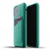 Mujjo Leather Wallet Case - кожен (естествена кожа) кейс с джоб за кредитна карта за iPhone 11 Pro (зелен) 1