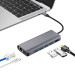 Platinet USB-C 4K Multimedia Adapter 7in1 - USB-C хъб за свързване на допълнителна периферия за устройства с USB-C порт (тъмносив) 4