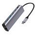 Platinet USB-C 4K Multimedia Adapter 7in1 - USB-C хъб за свързване на допълнителна периферия за устройства с USB-C порт (тъмносив) 1
