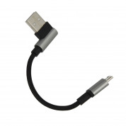 4smarts Angled MicroUSB Cable - г-образен USB към MicroUSB кабел за устройства с MicroUSB (10 см) (черен-сив) (bulk)