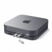 Satechi Aluminium USB-C Stand and Hub for Mac Mini - алуминиева поставка и допълнителен USB-C хъб за Mac Mini (тъмносив) 1