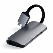 Satechi USB-C Dual Multimedia Adapter - мултифункционален хъб за свързване на допълнителна периферия за Apple MacBook (тъмносив) 1
