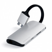 Satechi USB-C Dual Multimedia Adapter - мултифункционален хъб за свързване на допълнителна периферия за Apple MacBook (сребрист) 1