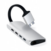 Satechi USB-C Dual Multimedia Adapter - мултифункционален хъб за свързване на допълнителна периферия за Apple MacBook (сребрист)
