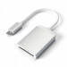 Satechi Aluminum USB-C UHS-II Card Reader - четец за microSD и SD карти памет за мобилни устройства с USB-C (сребрист)  1