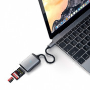 Satechi Aluminum USB-C UHS-II Card Reader - четец за microSD и SD карти памет за мобилни устройства с USB-C (тъмносив)  4