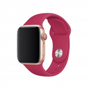 Apple Pomegranate Sport Band S/M & M/L - оригинална силиконова каишка за Apple Watch 38мм, 40мм (тъмнорозов) 1