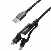 Nomad Rugged USB-A to Universal Cable - здрав кабел с въжена оплетка за устройства с Lightning, microUSB и USB-C порт (150 см) (черен) 1