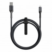 Nomad Rugged USB-A to Lightning Cable - здрав кабел с въжена оплетка за устройства с Lightning порт (150 см) (черен)