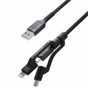 Nomad Kevlar USB-A to Universal Cable - здрав кевларен кабел за устройства с Lightning, microUSB и USB-C порт (150 см) (черен) 1